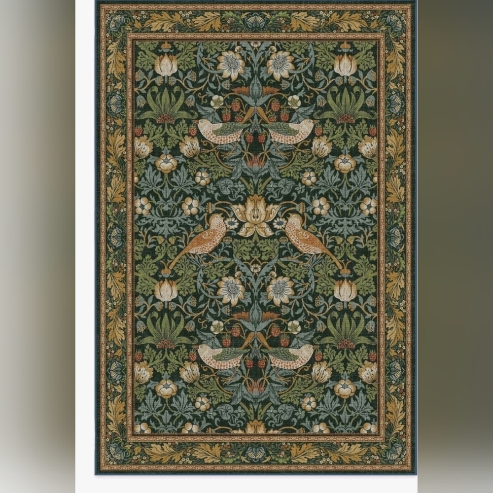 Ruggable Strawberry Thief Indigo Rug 3x5 Tufted all-in-one new